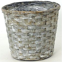 Bambusový obal na kvetináč sivá, pr. 20 cm