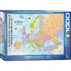 EUROGRAPHICS Puzzle Mapa Evropy 1000 dílků