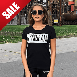 GymBeam Dámske tričko Box Logo Black White XL