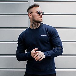GymBeam Mikina Basic Blue White blue XL