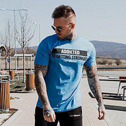 GymBeam Tričko Addicted Sapphire XL