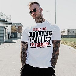 GymBeam Tričko Progress White XL