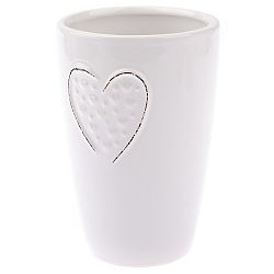 Keramická váza Little hearts biela, 14,5 cm