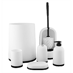 Kúpeľňový a wc set biela, 7 ks