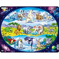 Larsen Puzzle Zvieratá vo svete, 15 dielikov 