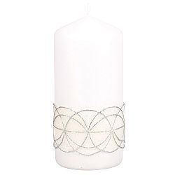 NG 94612bí Vianočná sviečka Glamour, biela