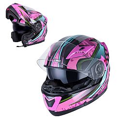 Výklopná moto prilba W-TEC YM-925 Magenta