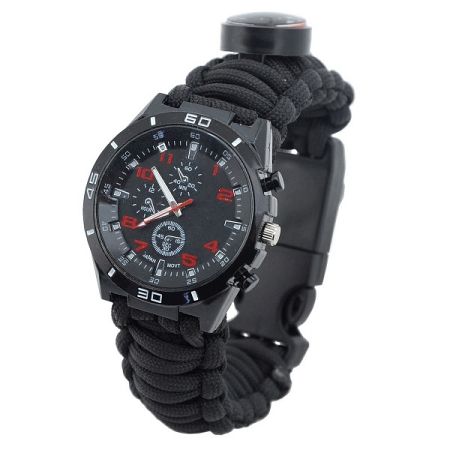 Cattara Hodinky Outdoor s teplomerom, čierna