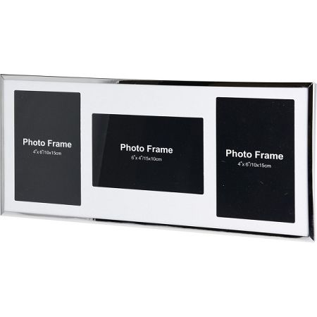 Fotorámček Mirror na 3 fotografie, strieborná 