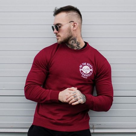 GymBeam Mikina The Best Version Burgundy  L