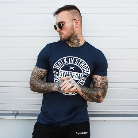 GymBeam Tričko Walk In Strong Navy XL