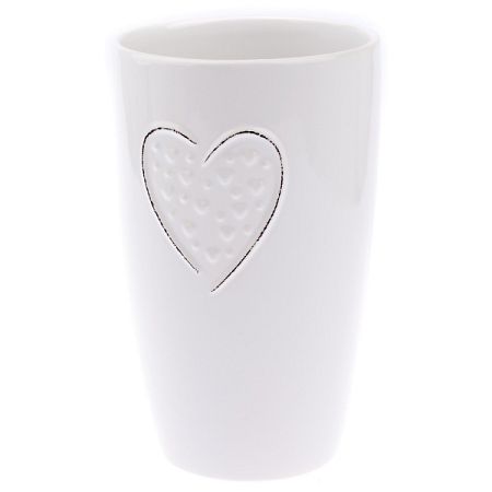 Keramická váza Little hearts biela, 22 cm