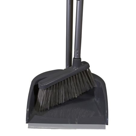 Metlička + lopatka na tyči 86 cm, sivá