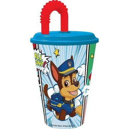 Plastový téglik so slamkou Paw Patrol 430 ml