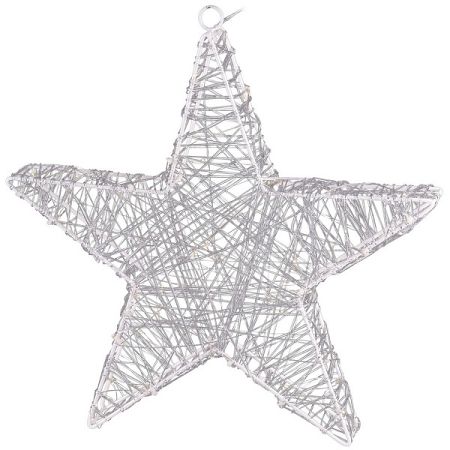 Vianočná hviezda Rapallo strieborná, 50 LED
