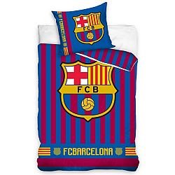 Carbotex Bavlnené obliečky FC Barcelona Stripes, 140 x 200 cm, 70 x 80 cm