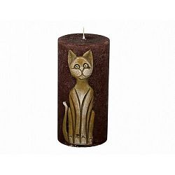 Dekoratívna sviečka Mačka hnedá, 14 cm