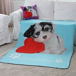 Domarex Deka Puppy Love Dog tyrkysová, 130 x 160 cm 