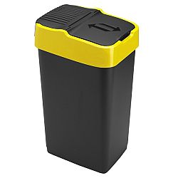 Heidrun Odpadkový kôš 35 l, čierny so žltým pruhom, 35 l 