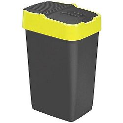 Heidrun Odpadkový kôš 60 l, čierny so žltým pruhom, 60 l