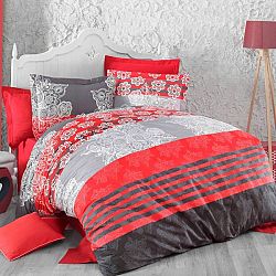 Kvalitex Bavlnené obliečky Delux Stripes červená, 220 x 200 cm, 2 ks 70 x 90 cm