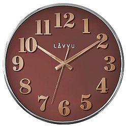 LAVVU LCT1163 - Červené hodiny Home Red s dreveným dekorom 