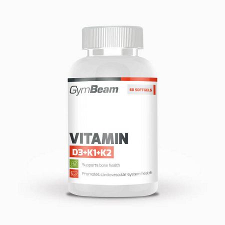 GymBeam Vitamín D3+K1+K2 60 kaps unflavored