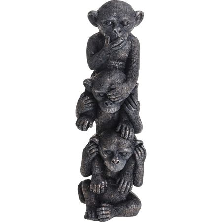 Koopman Polyresinová dekorácia Tri múdre opice, 31 cm