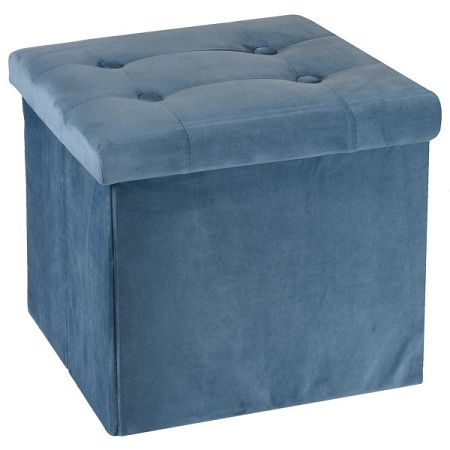 Koopman Úložný sedací box Smooth Velvet, modrá