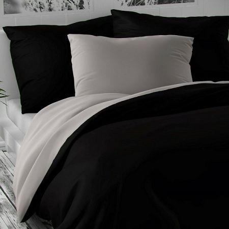Kvalitex Saténové obliečky Luxury Collection čierna/svetlosivá, 240 x 200 cm, 2 ks 70 x 90 cm