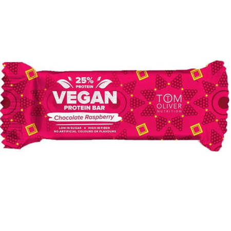 Tom Oliver Nutrition Vegan Protein Bar 55 g Chocolate Raspberry